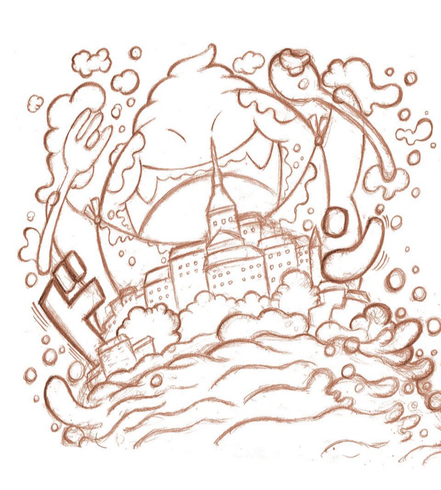 ① 線画